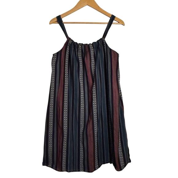 Adam Levine Women Sleeveless Geo Striped Cotton Pullover Mini Dress Size L Multi - Picture 6 of 9